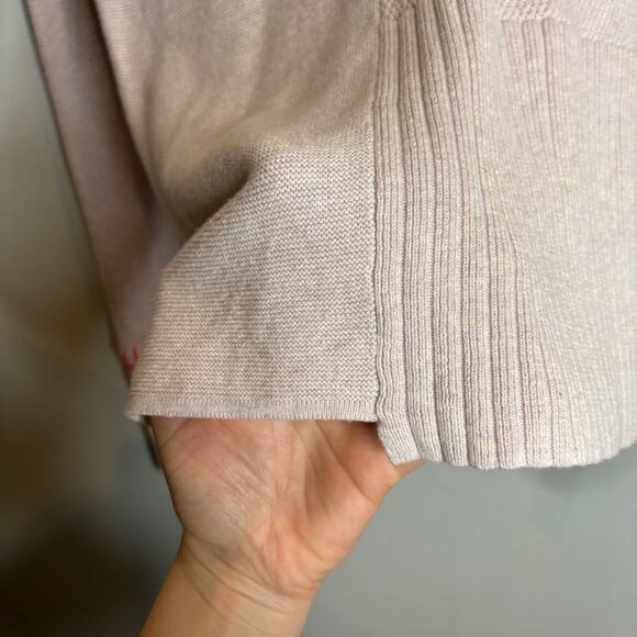 Lisa Todd Cotton Asymmetric Pink Stitched Sweater - Picture 8 of 10